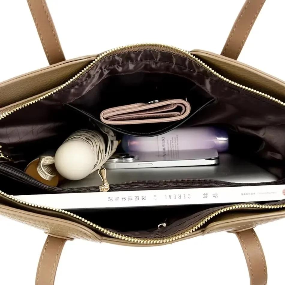 Fashion Print Large Capacity Soft Leather Luxury Handbag