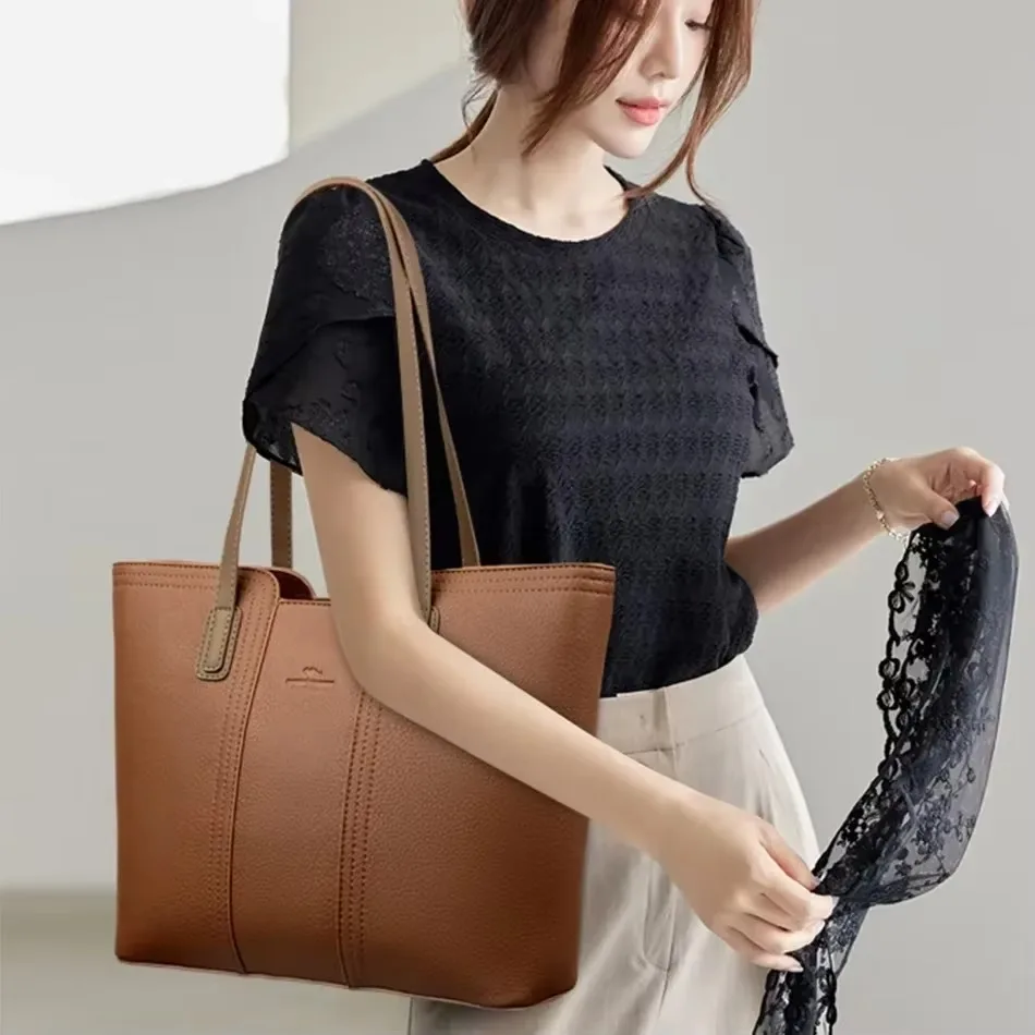 Fashion Print Large Capacity Soft Leather Luxury Handbag