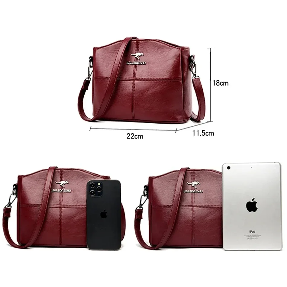 Fashion Print Large Capacity Soft Leather Luxury Handbag