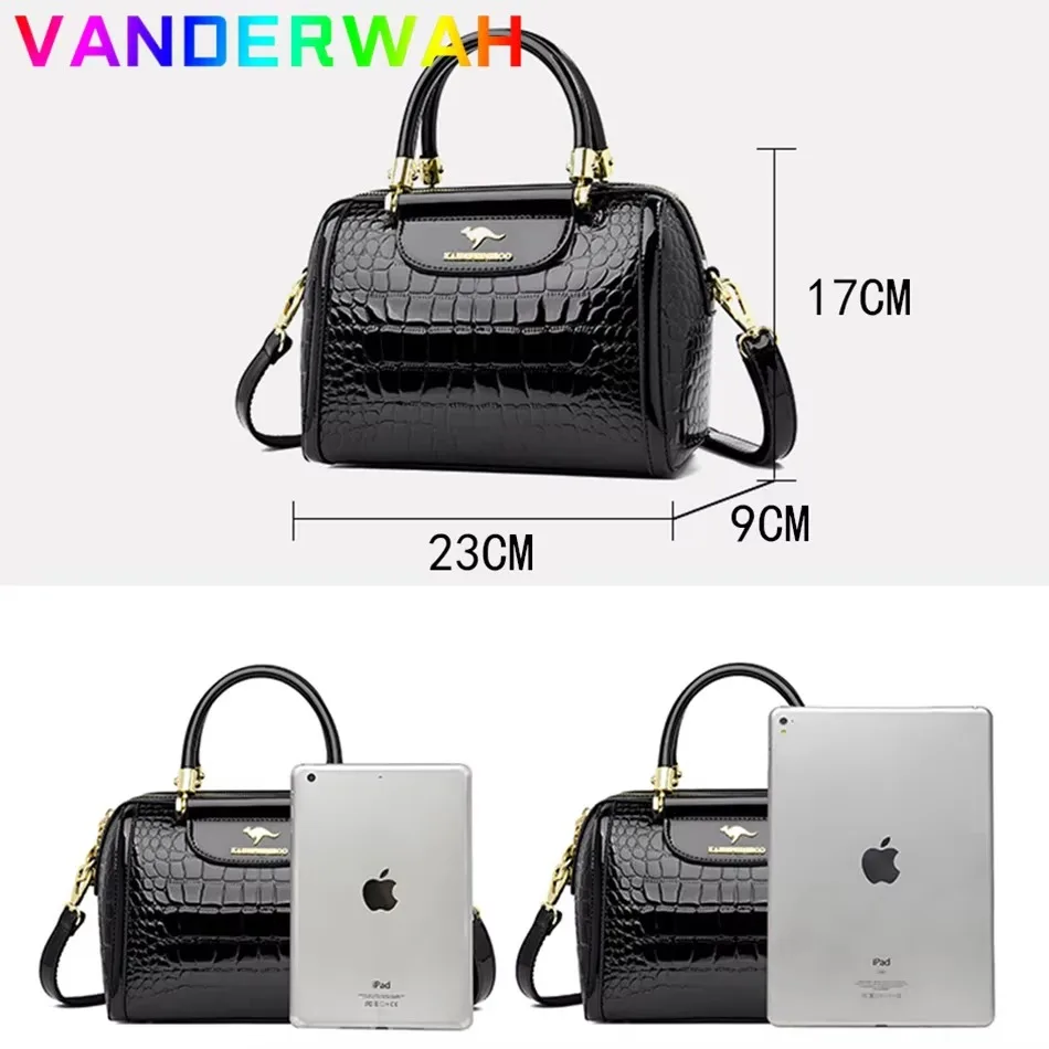 Fashion Print Large Capacity Soft Leather Luxury Handbag