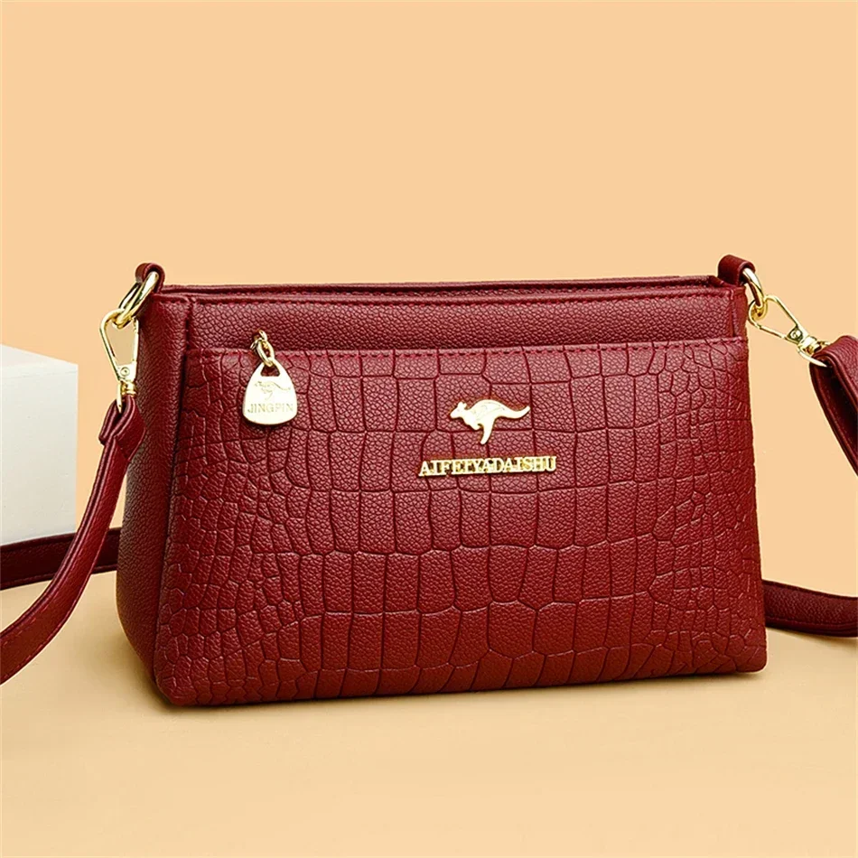 Fashion Print Large Capacity Soft Leather Luxury Handbag