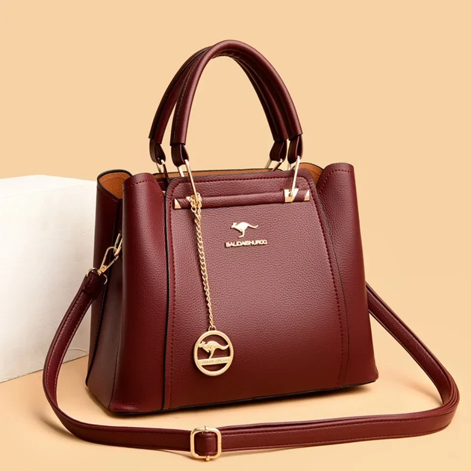 Fashion Print Large Capacity Soft Leather Luxury Handbag