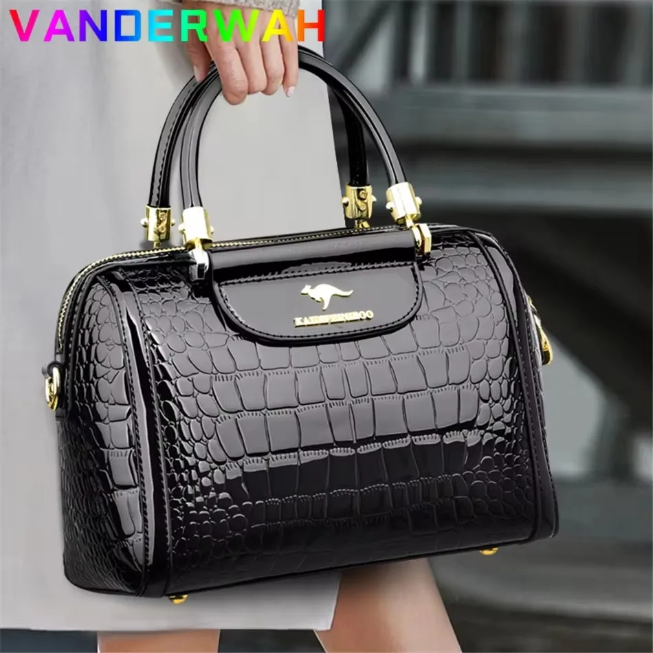 Fashion Print Large Capacity Soft Leather Luxury Handbag