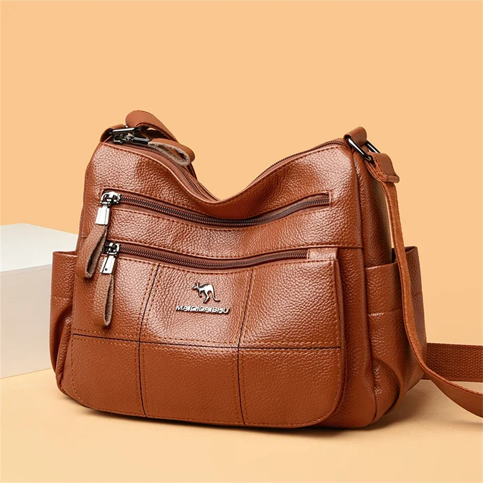 Fashion Print Large Capacity Soft Leather Luxury Handbag
