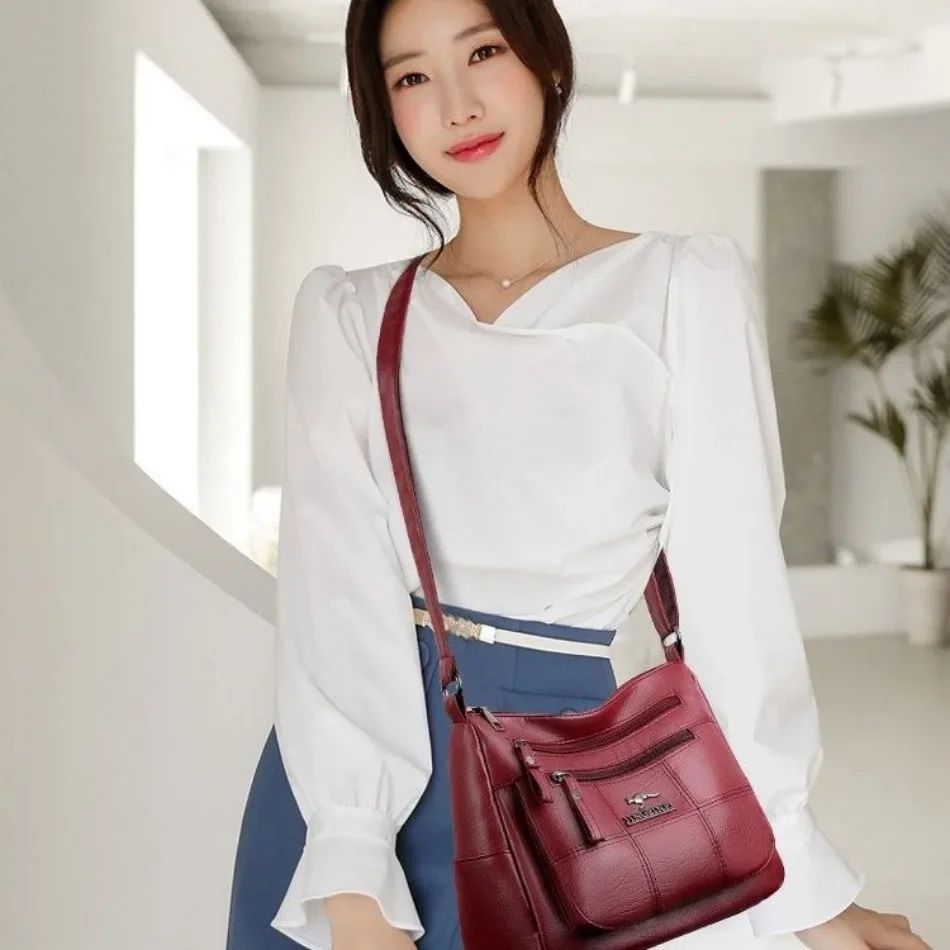 Fashion Print Large Capacity Soft Leather Luxury Handbag