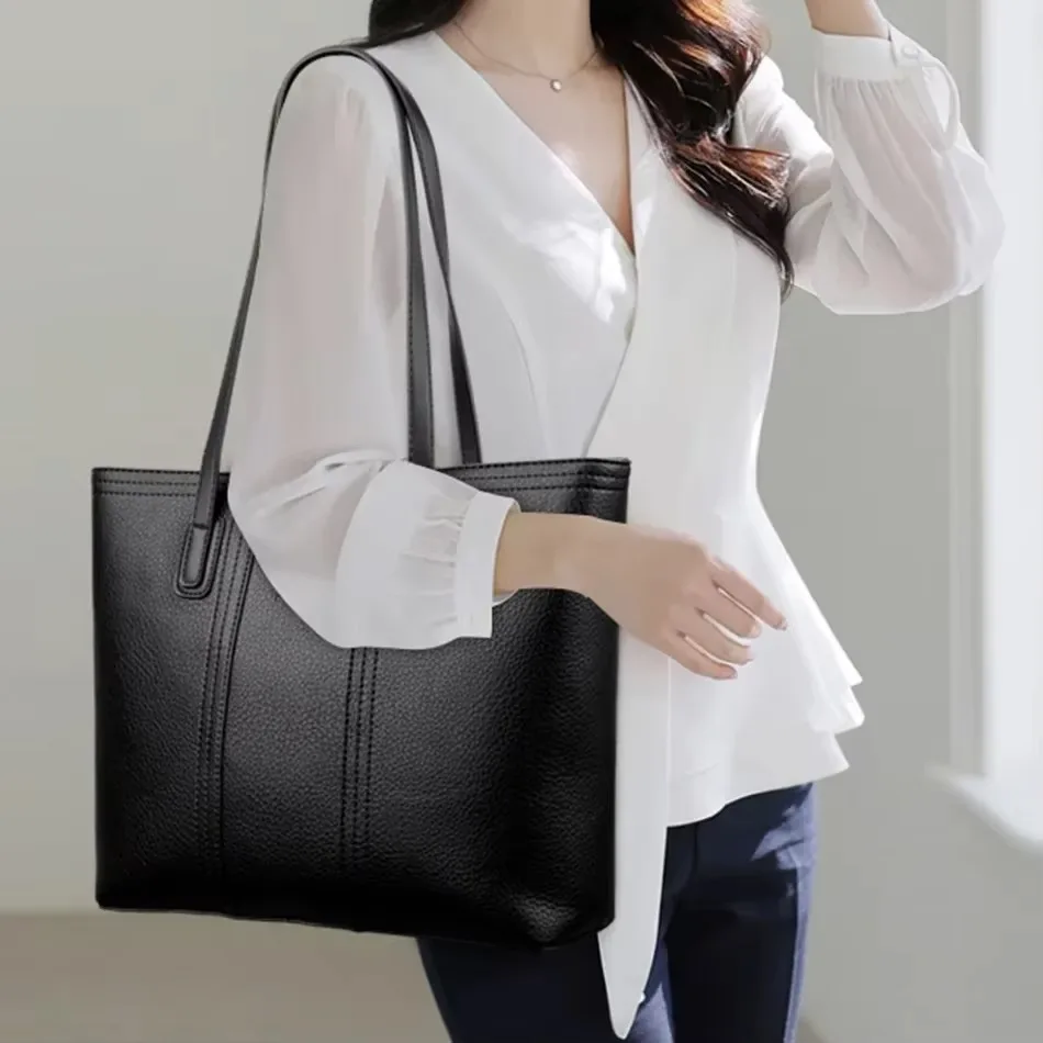 Fashion Print Large Capacity Soft Leather Luxury Handbag