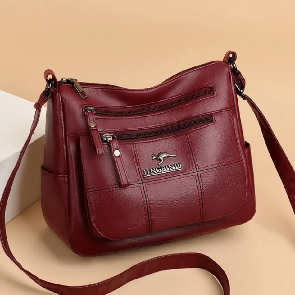 Fashion Print Large Capacity Soft Leather Luxury Handbag