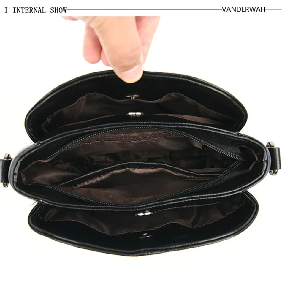 Fashion Print Large Capacity Soft Leather Luxury Handbag