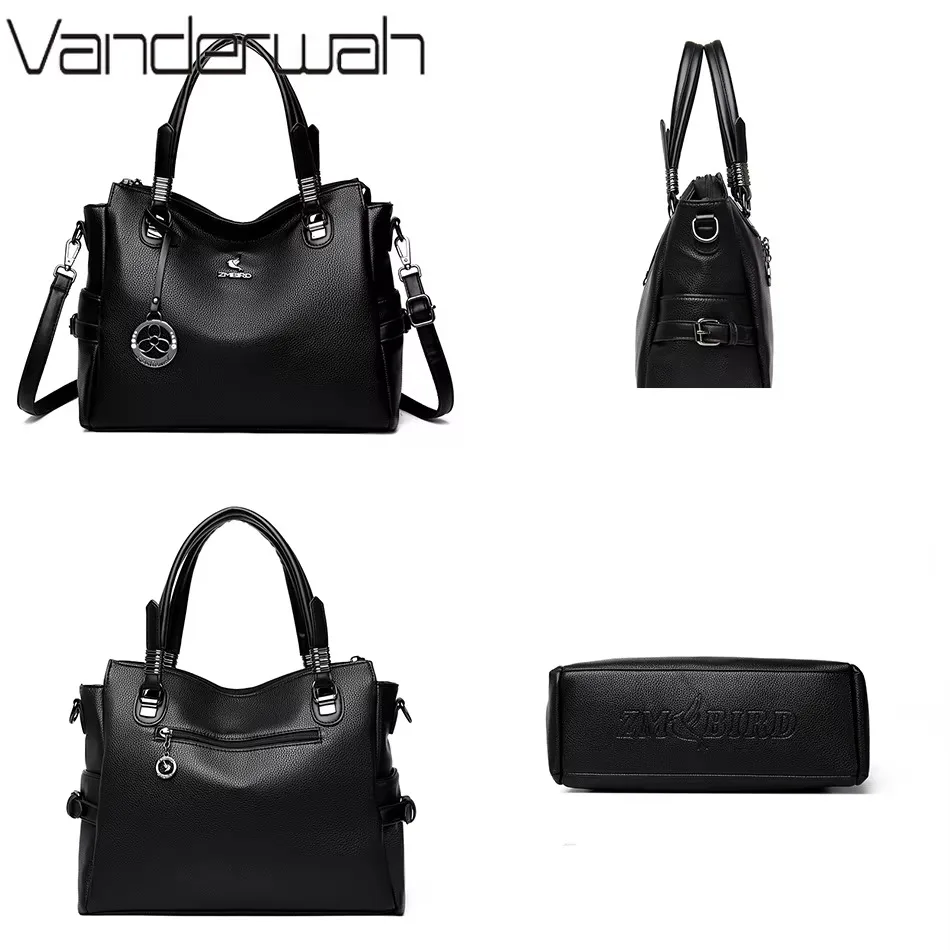 Fashion Print Large Capacity Soft Leather Luxury Handbag