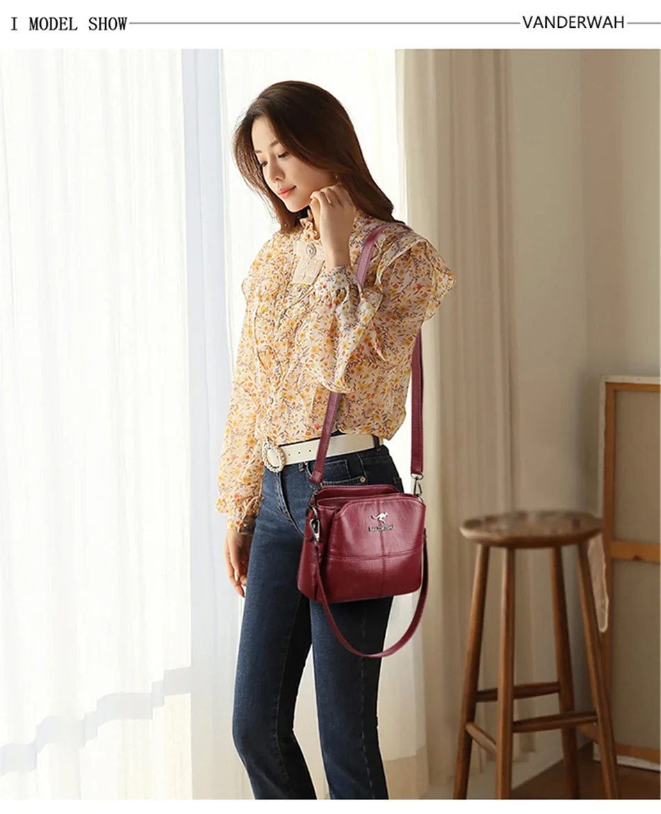 Fashion Print Large Capacity Soft Leather Luxury Handbag