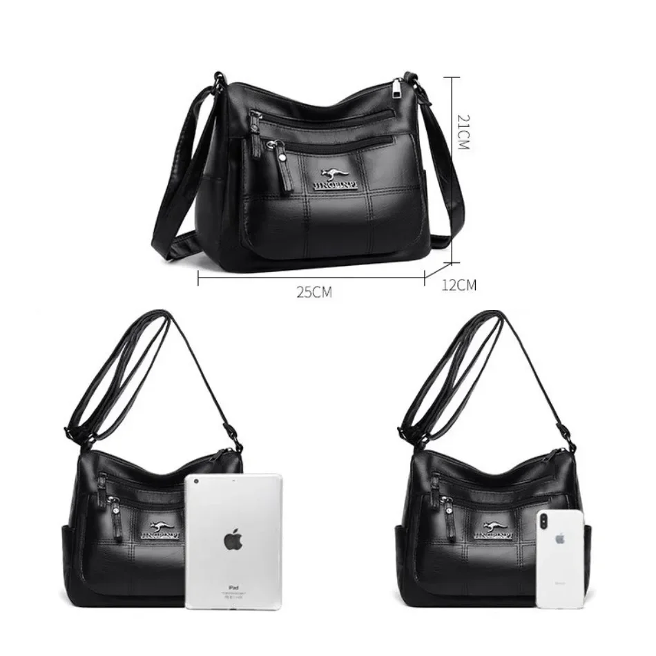 Fashion Print Large Capacity Soft Leather Luxury Handbag