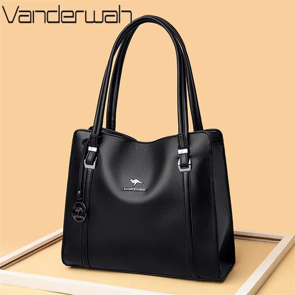 Fashion Print Large Capacity Soft Leather Luxury Handbag