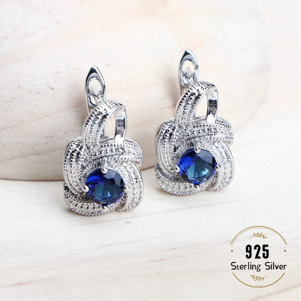 Blue Zirconia Women Jewelry Pendant Necklace set