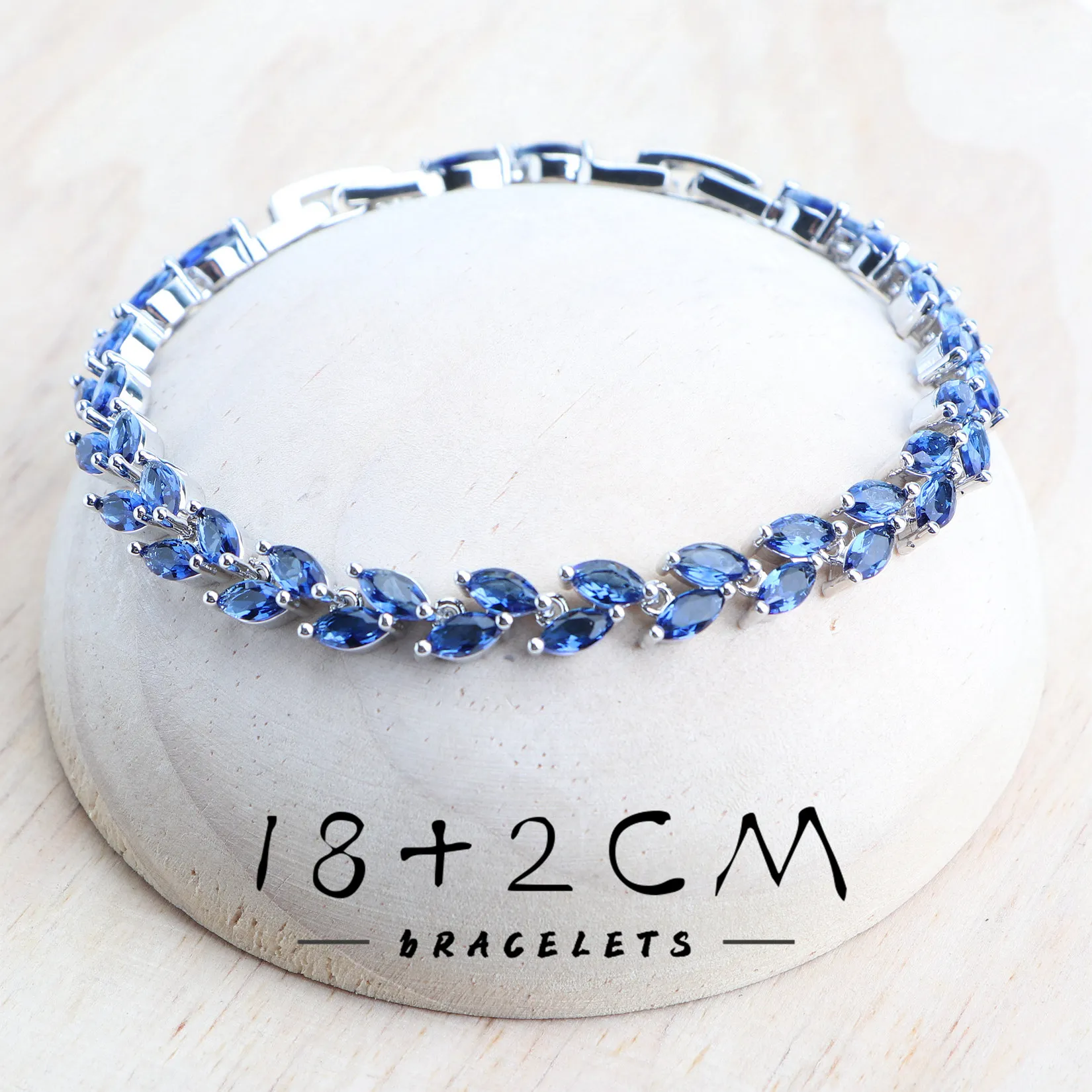 Wedding Blue Zircon Earrings Pendant Necklace For Women