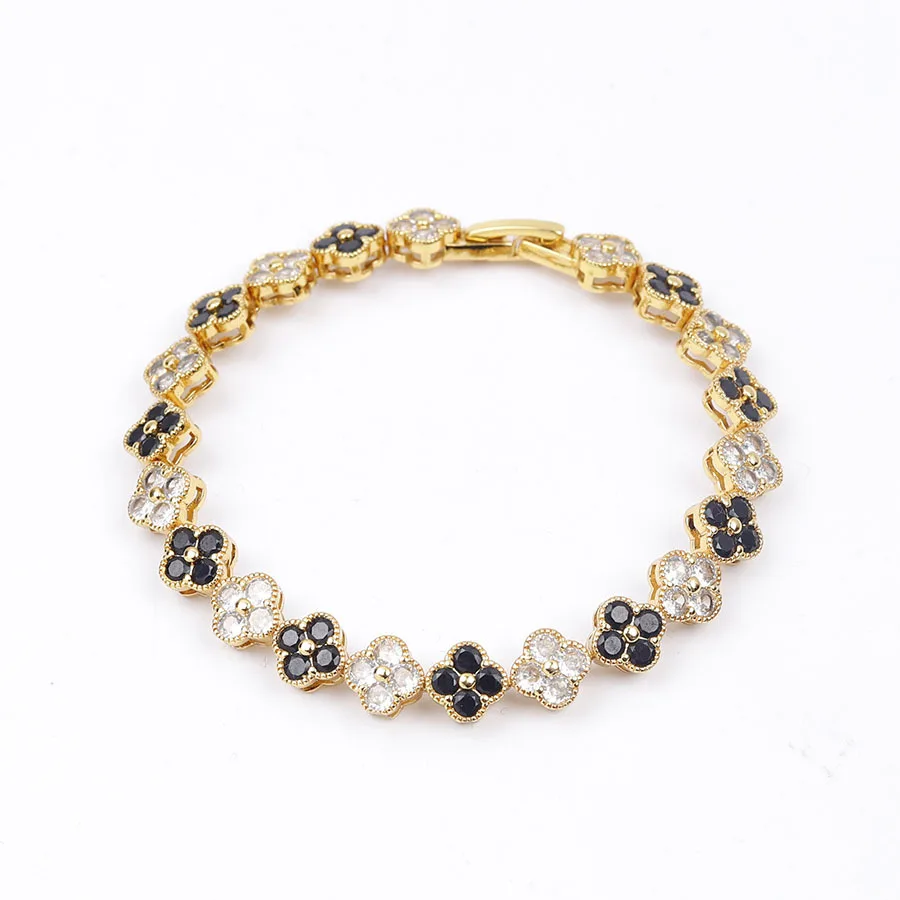 1pc Rainbow Colorful Clover Zircon Bracelet Jewelry Gift