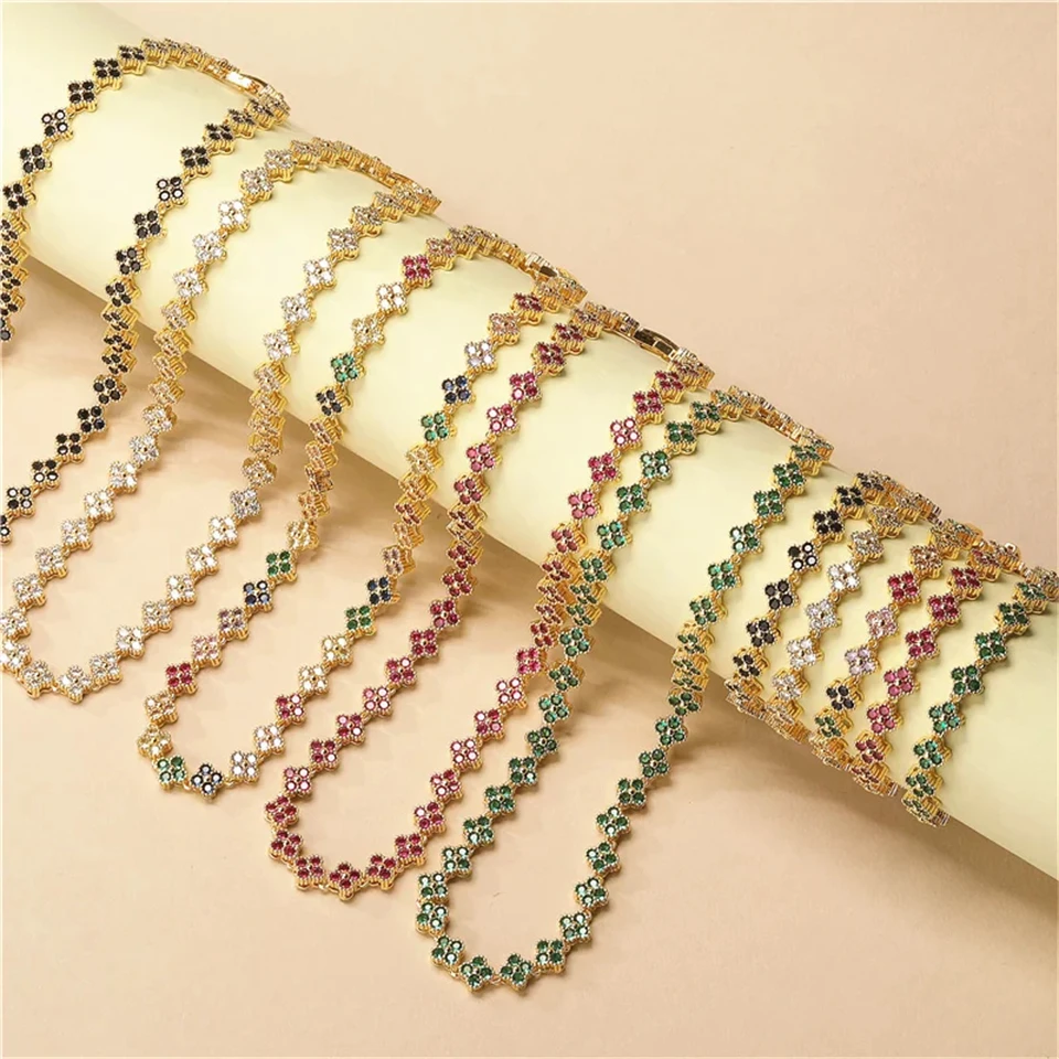 1pc Rainbow Colorful Clover Zircon Bracelet Jewelry Gift