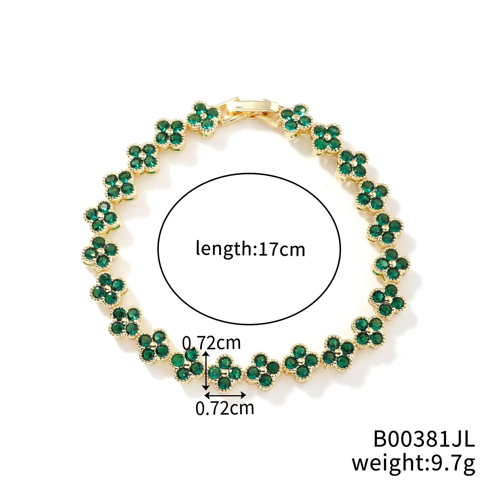 1pc Rainbow Colorful Clover Zircon Bracelet Jewelry Gift