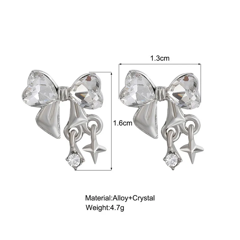 Bowknot Zircon Stud Earrings for Women