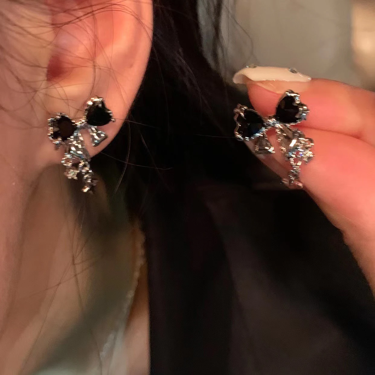 Bowknot Zircon Stud Earrings for Women