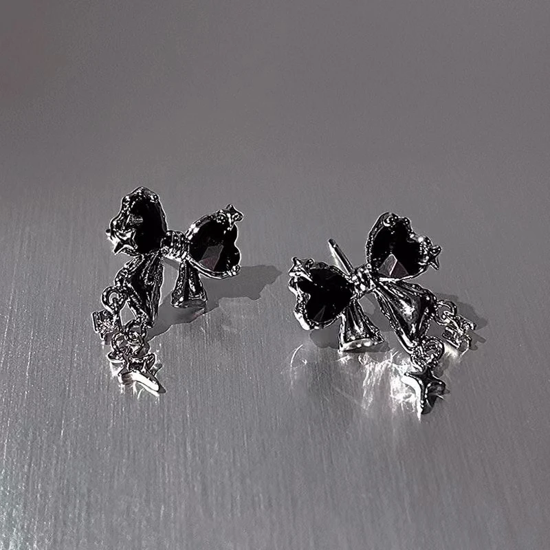 Bowknot Zircon Stud Earrings for Women