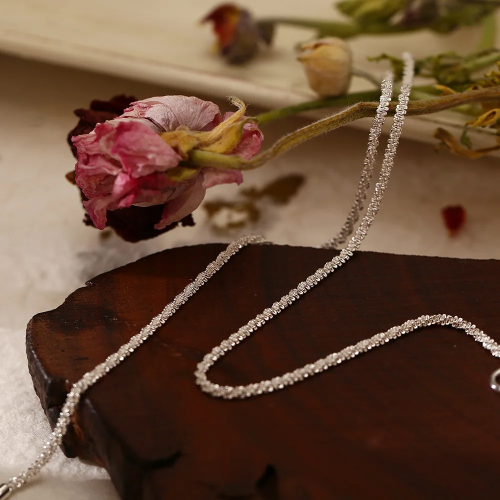 Silver Color Sparkling Necklace For Women