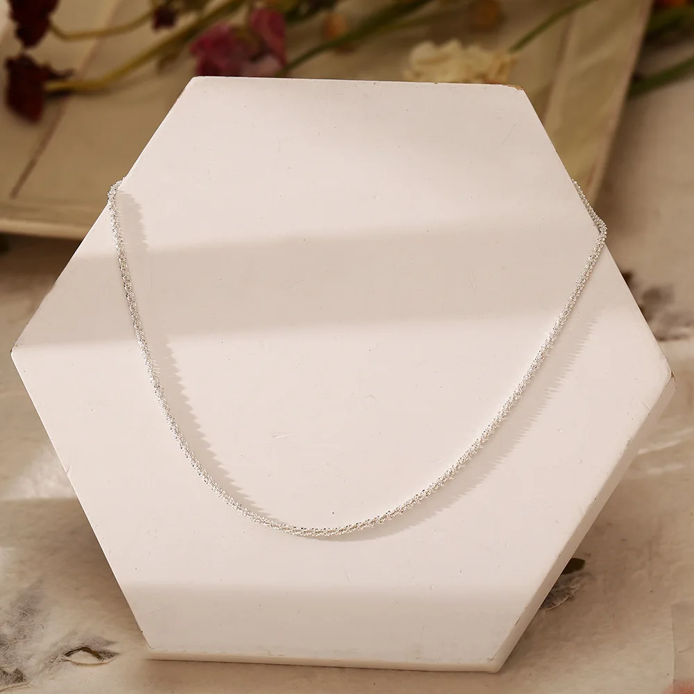 Silver Color Sparkling Necklace For Women