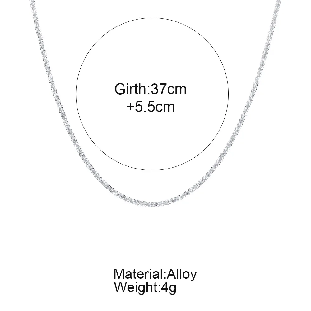 Silver Color Sparkling Necklace For Women