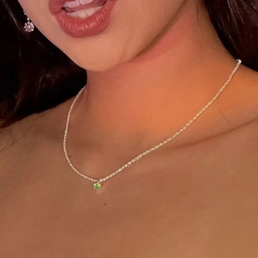 Silver Color Sparkling Necklace For Women