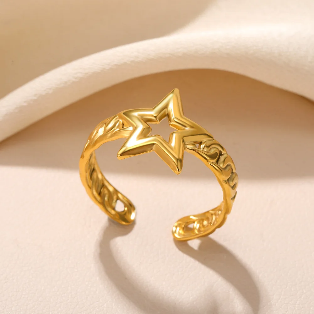 Stainless Steel Shell Gold Color Rings for Women