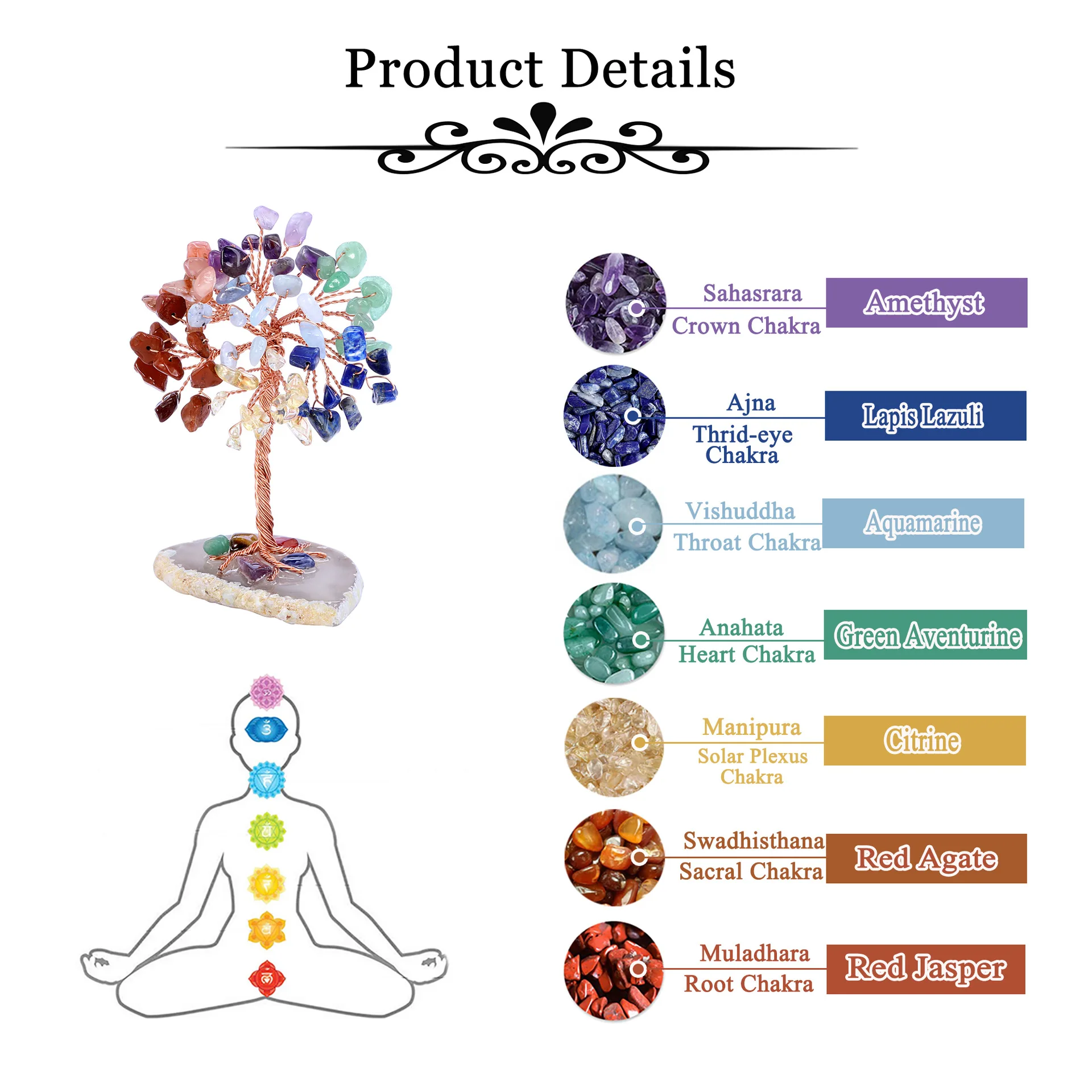 Mini Crystal Yoga Feng Shui Trees Home Decor