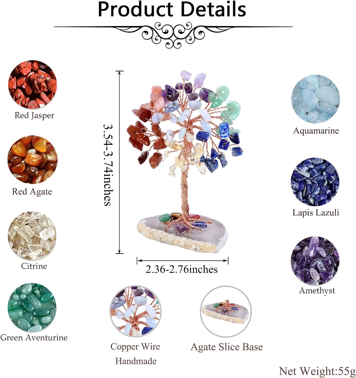 Mini Crystal Yoga Feng Shui Trees Home Decor