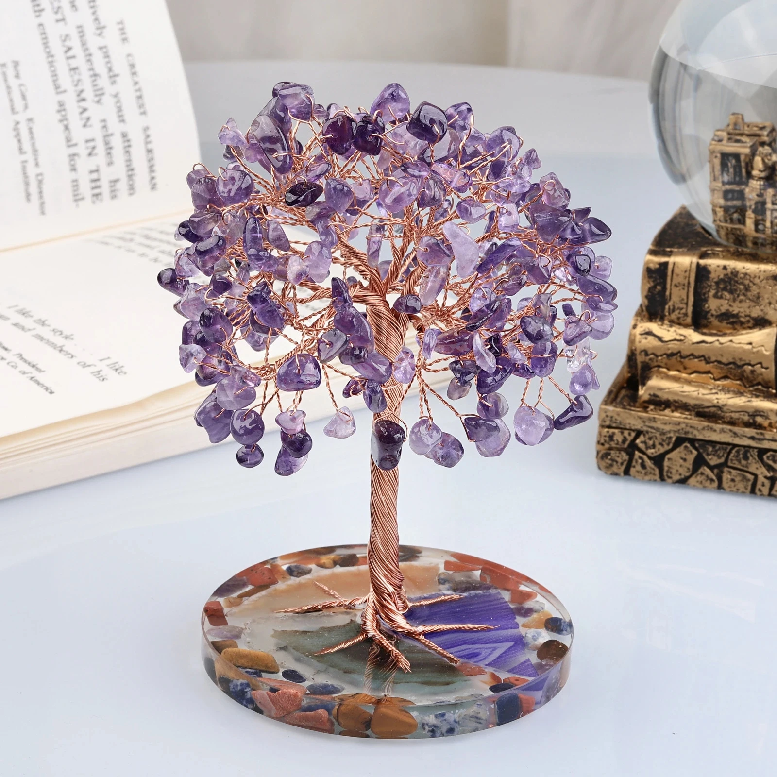 Mini Crystal Yoga Feng Shui Trees Home Decor