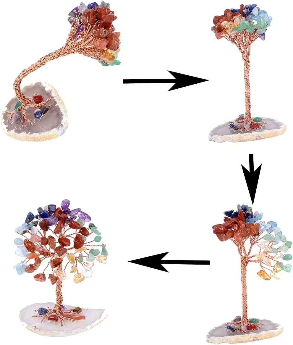 Mini Crystal Yoga Feng Shui Trees Home Decor