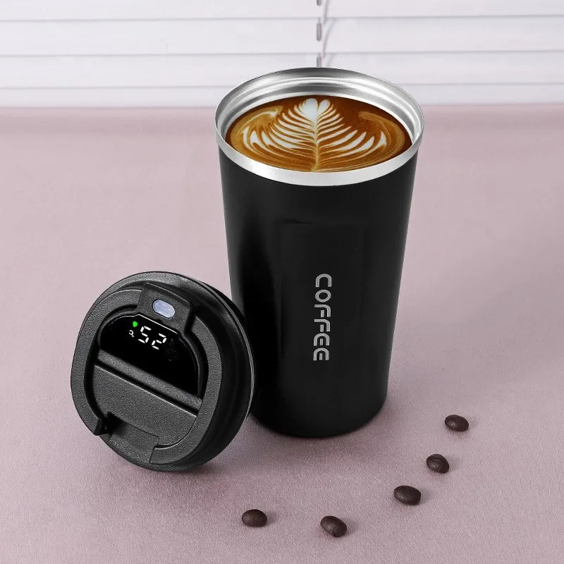 Stainless Steel 380/510ml Temperature Display Coffee Mug