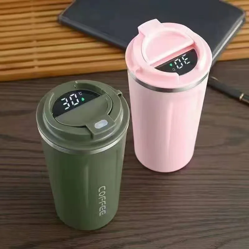 Stainless Steel 380/510ml Temperature Display Coffee Mug