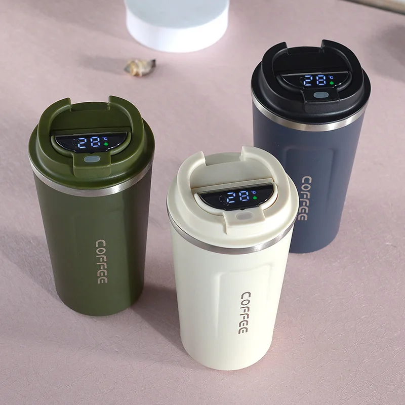 Stainless Steel 380/510ml Temperature Display Coffee Mug