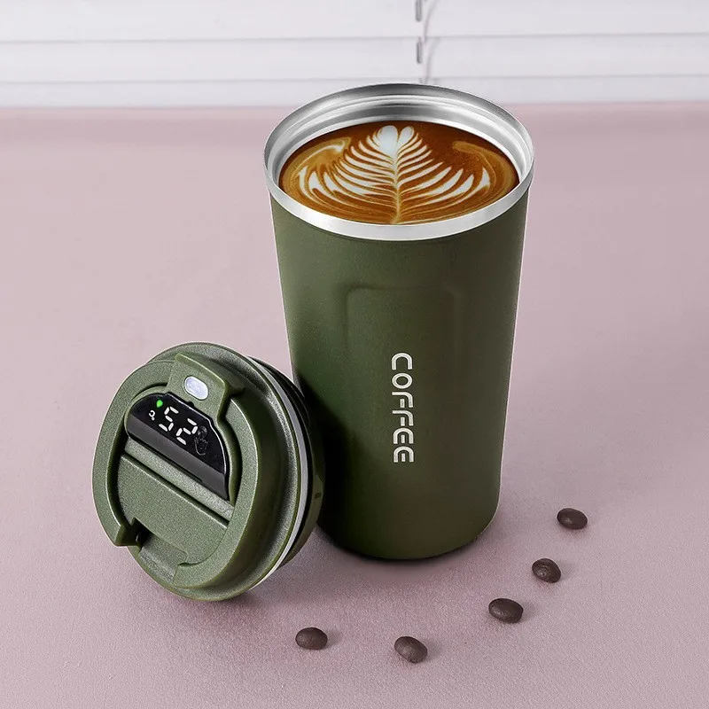 Stainless Steel 380/510ml Temperature Display Coffee Mug