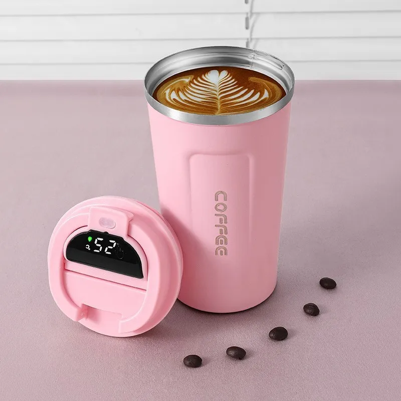 Stainless Steel 380/510ml Temperature Display Coffee Mug