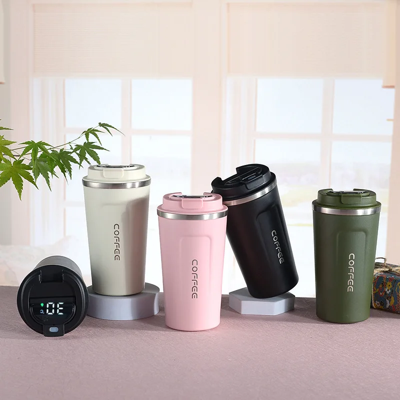 Stainless Steel 380/510ml Temperature Display Coffee Mug