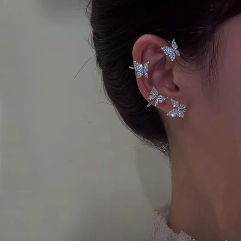 Korean Style Butterfly Ear Clips Without Piercing For Women