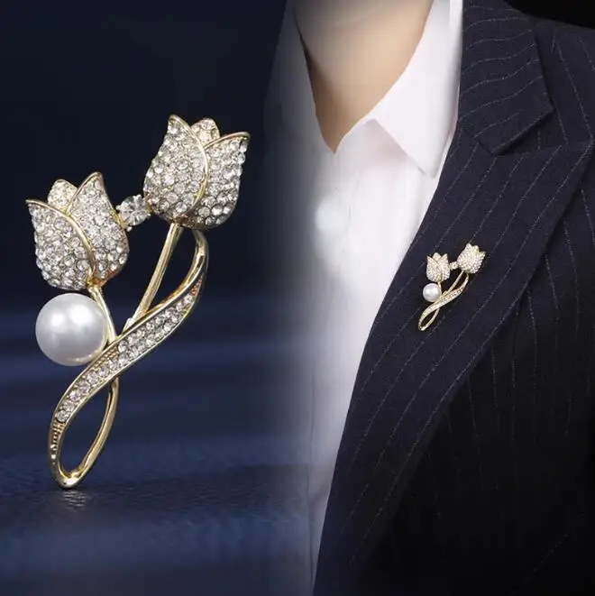1PC Women Elegant Tulip Flower Brooch