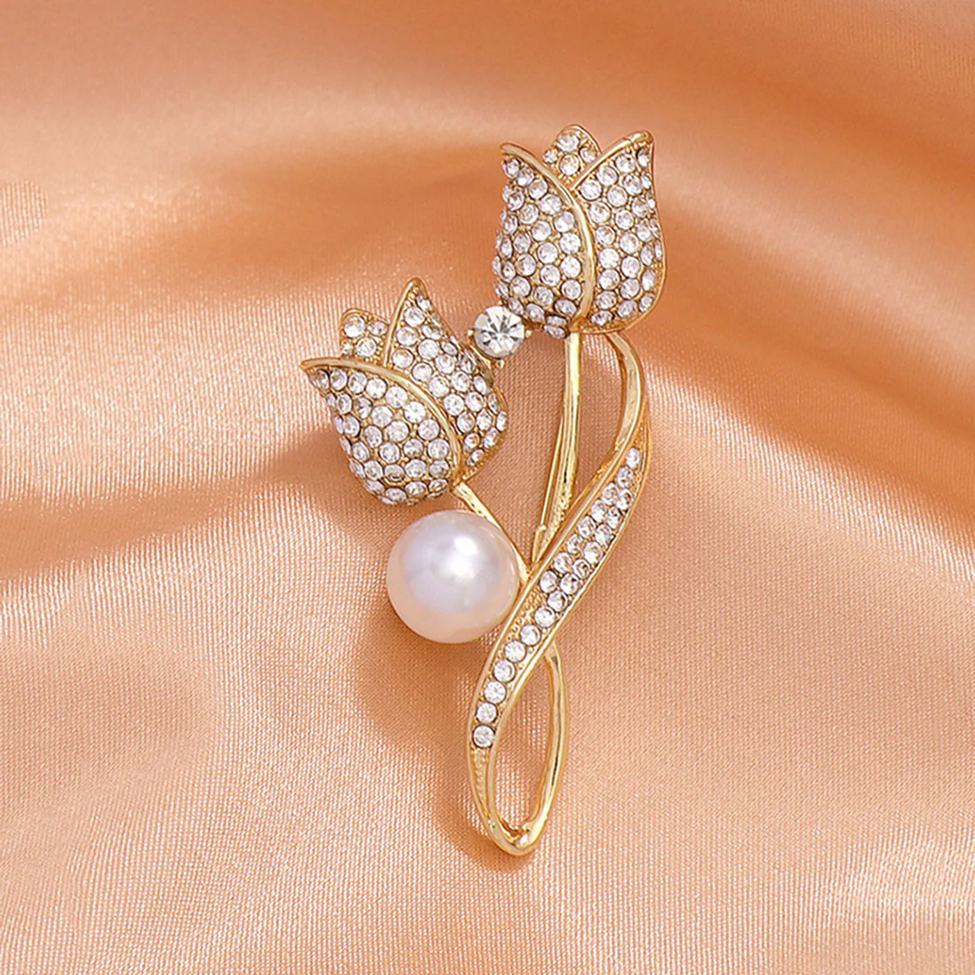 1PC Women Elegant Tulip Flower Brooch