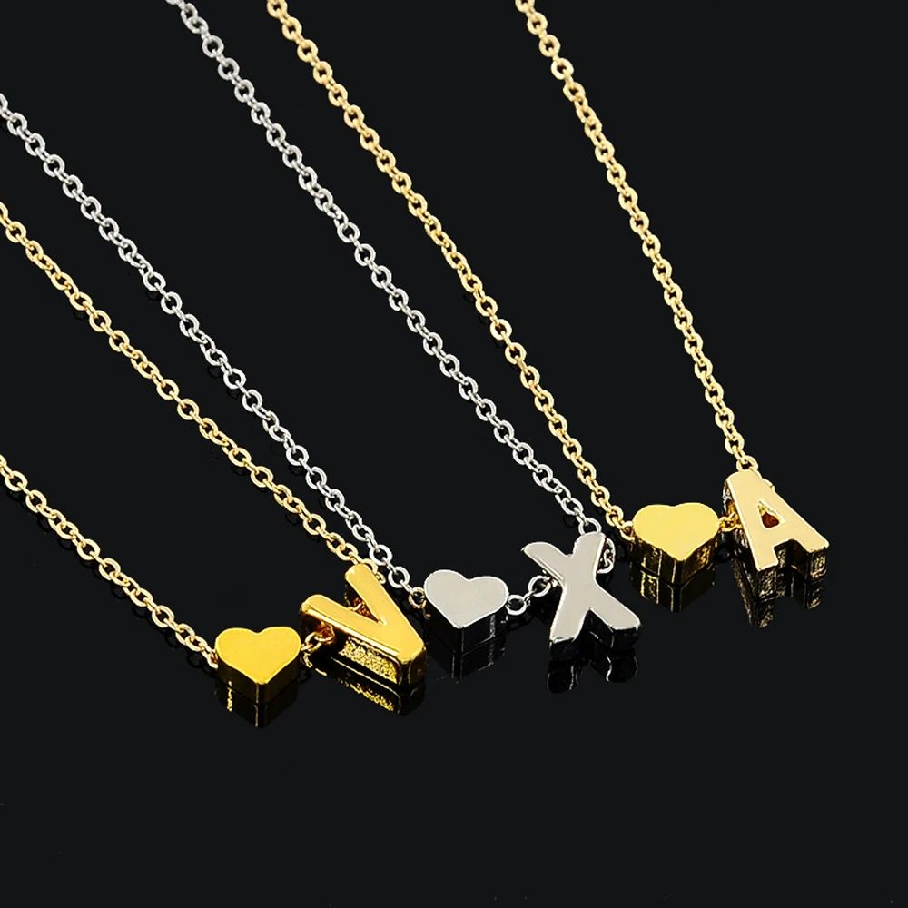 Fashion Tiny Heart Dainty Initial Necklace Choker For Women Fashion Tiny Heart Dainty Initial Necklace Choker For Women
