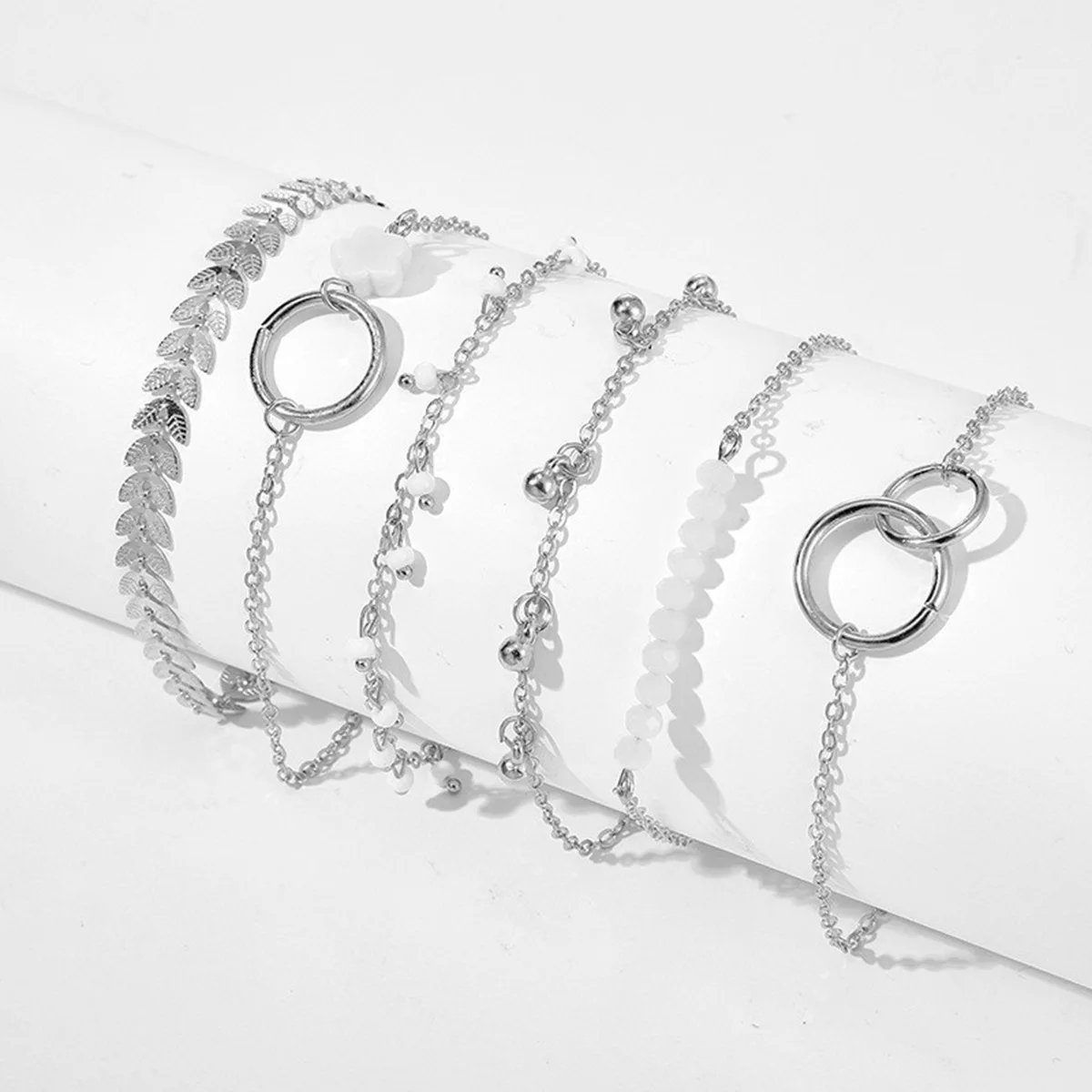 4Pcs Fashion Snake Green Gemstone Bangle Rhinestone for Women
