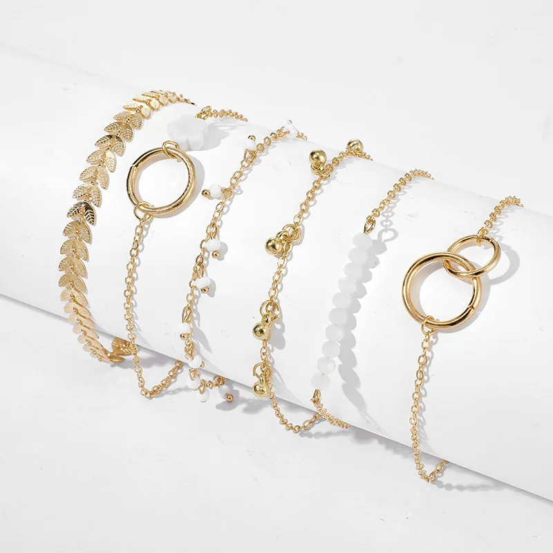 4Pcs Fashion Snake Green Gemstone Bangle Rhinestone for Women