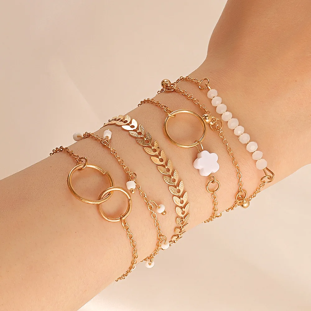 4Pcs Fashion Snake Green Gemstone Bangle Rhinestone for Women