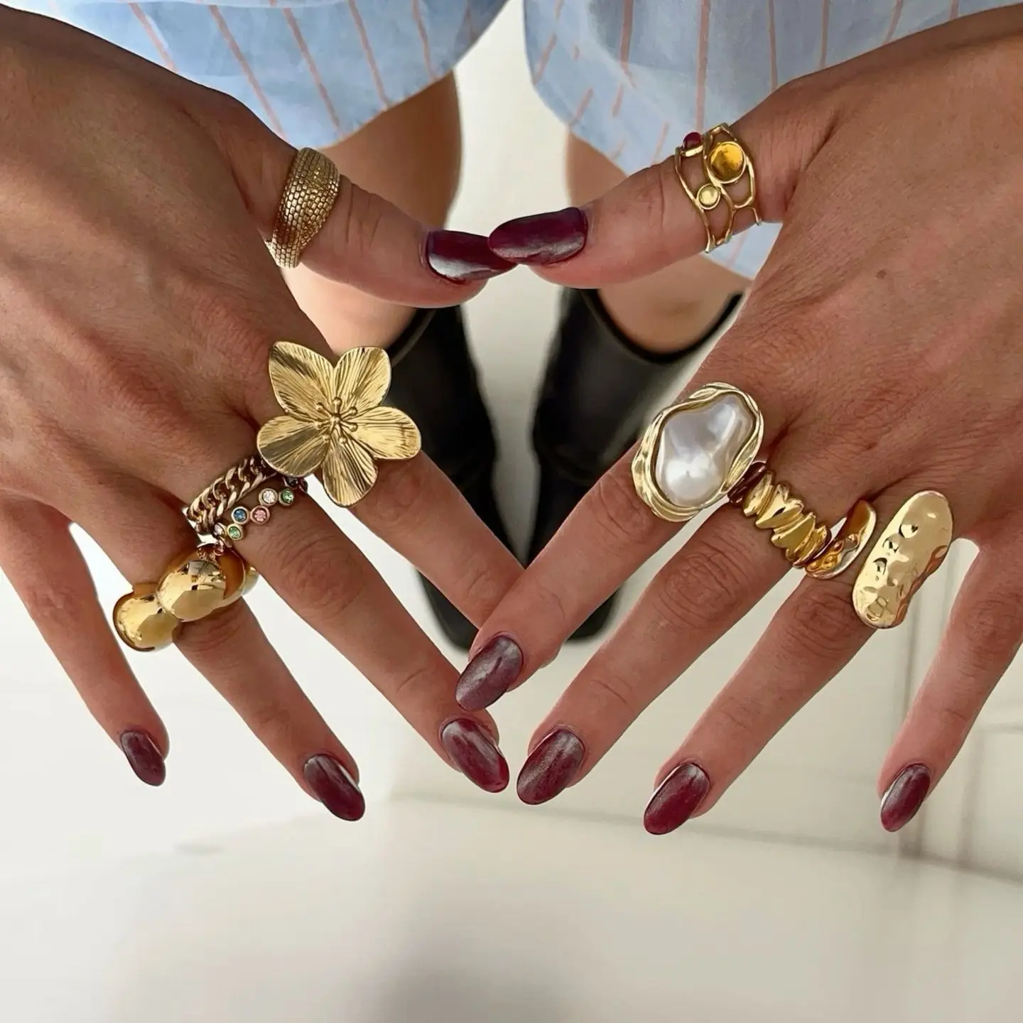Fashion Imitation Pearl Stainless Steel Gold Color Ring for Women Engagement Party Gift Temperament Jewelry 2024 Fashion Imitation Pearl Stainless Steel Gold Color Ring for Women Engagement Party Gift Temperament Jewelry 2024