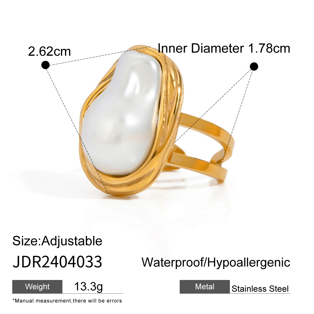 Fashion Imitation Pearl Stainless Steel Gold Color Ring for Women Engagement Party Gift Temperament Jewelry 2024 Fashion Imitation Pearl Stainless Steel Gold Color Ring for Women Engagement Party Gift Temperament Jewelry 2024