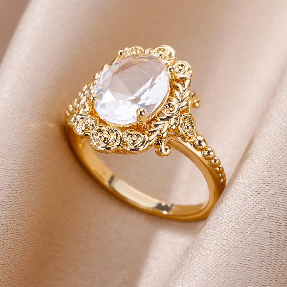 Gold Color Stainless Steel Rings for Women Gold Color Stainless Steel Rings for Women