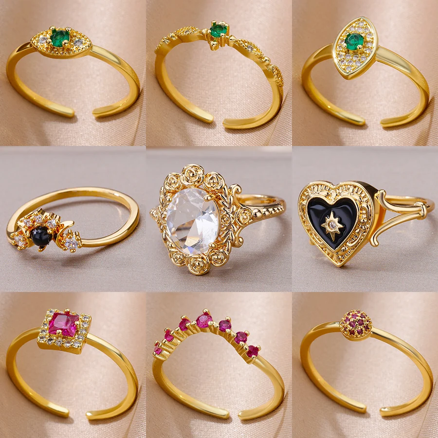 Gold Color Stainless Steel Rings for Women Gold Color Stainless Steel Rings for Women